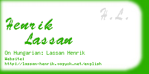 henrik lassan business card